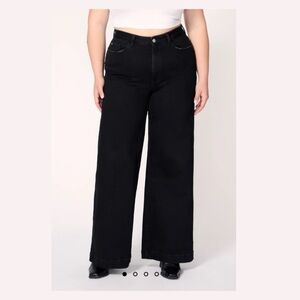 Warp + Weft Black Wide-Leg Jeans
